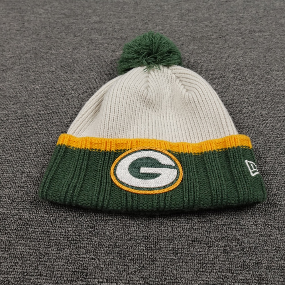 Green Bay Packers Hat Beanie Mens One Size Green NFL Football Pom Knit New Era